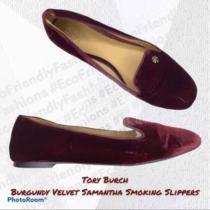 Tory Burch Velvet Samantha Smoking Slippers
